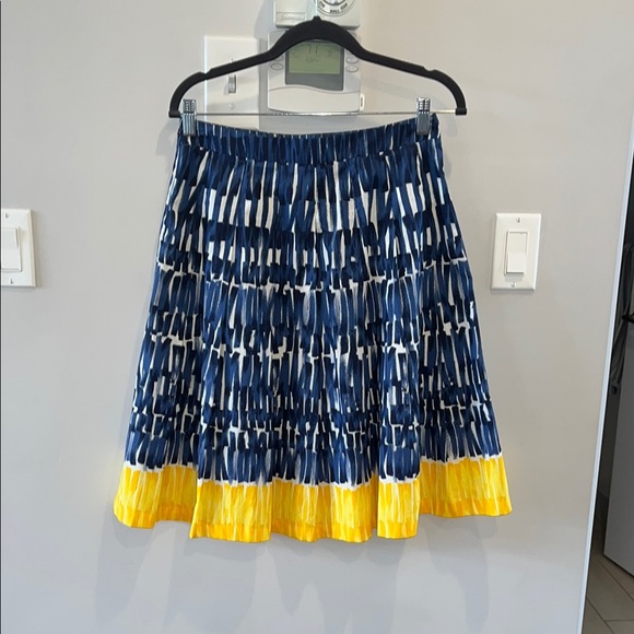 MaxMara Flare Blue and Yellow Patterned Skirt - Picture 2 of 5